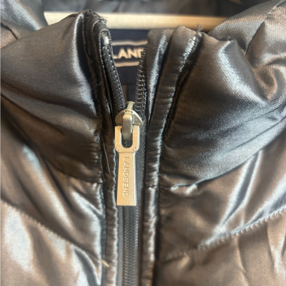 Lands' End Silver Down Filled Puffer Vest | Excellent Condition - Picture 4 of 8